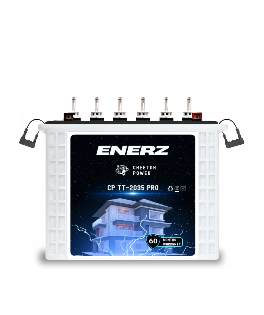 ENERZ CP TT-2035 PRO 12V 200Ah Tall Tubular Inverter Battery 23+ Hour Backup, 5-Year Warranty, Reliable Power for Home & Office