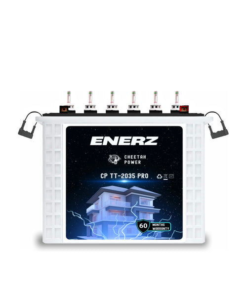 ENERZ CP TT-2035 PRO 12V 200Ah Tall Tubular Inverter Battery 23+ Hour Backup, 5-Year Warranty, Reliable Power for Home & Office