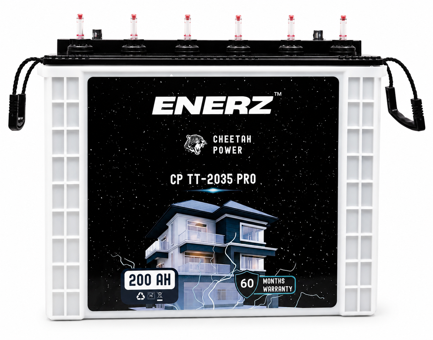 ENERZ CP TT-2035 PRO 12V 200Ah Tall Tubular Inverter Battery 23+ Hour Backup, 5-Year Warranty, Reliable Power for Home & Office