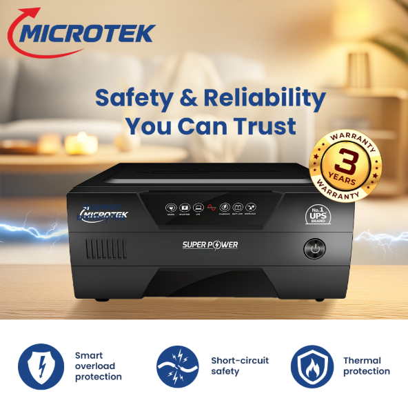 ENERZ 220Ah C20 CP TT-4020 PRO Tall Tubular Inverter Battery , Life-Span 7-9 Years – Long Life, Fast Charging, Built for Power Cuts (48-Month Warranty) with Microtek 1100 3 Year Warranty 12V Pure Sine Wave Inverter 950VA