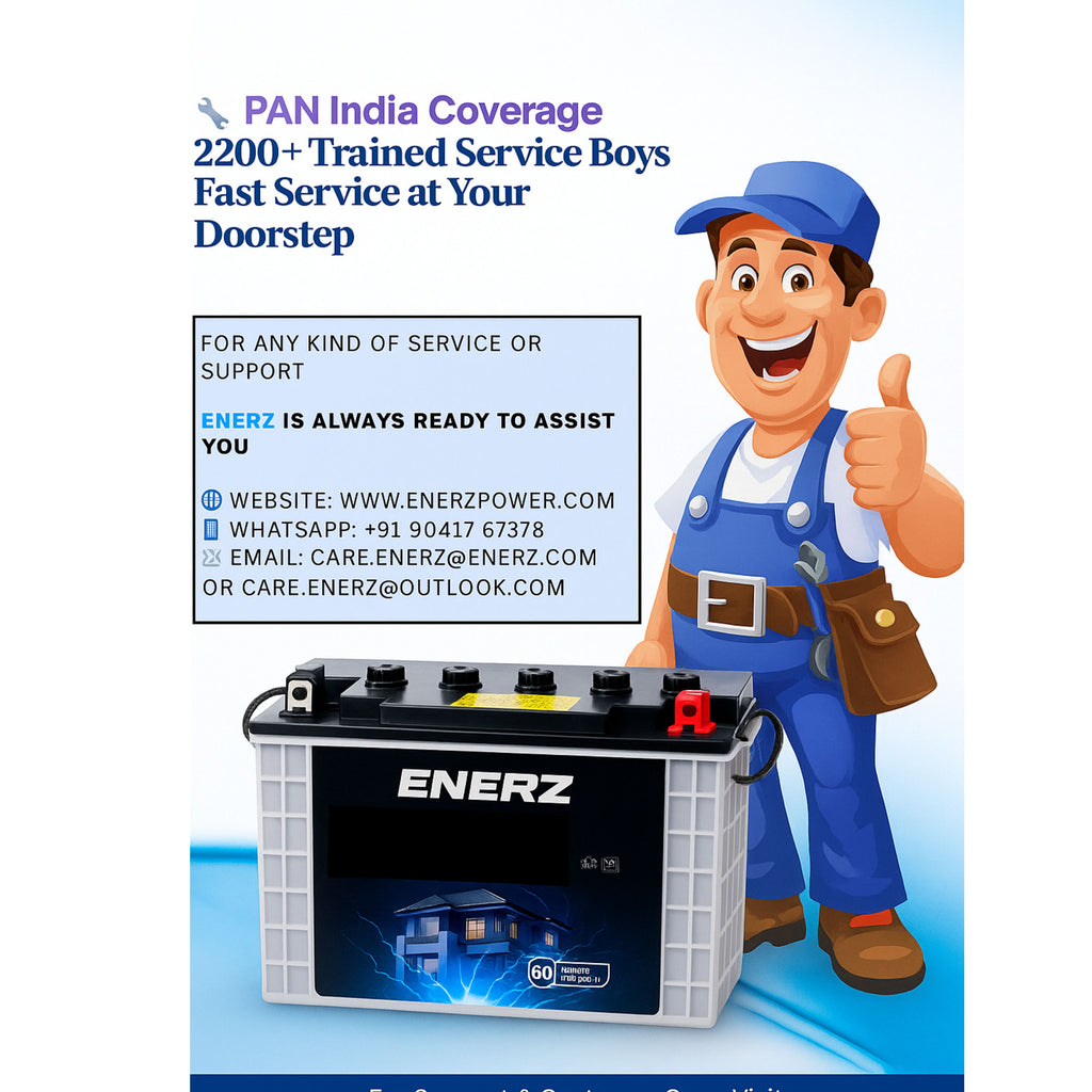 ENERZ CP TT-2035 PRO 12V 200Ah Tall Tubular Inverter Battery 23+ Hour Backup, 5-Year Warranty, Reliable Power for Home & Office